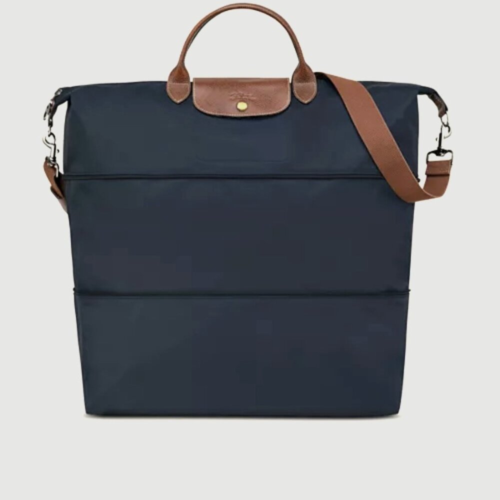 Authentic Lonchamp Le Pliage Expandable Weekend Bag in Navy